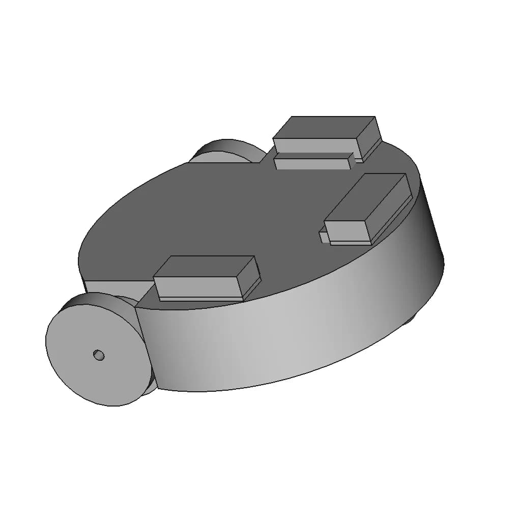 Differential Drive Robot With 3 Ultrasonic Sensors — 3D Cad Model - Standard Mechanical Component_60_30_degree_snapshot