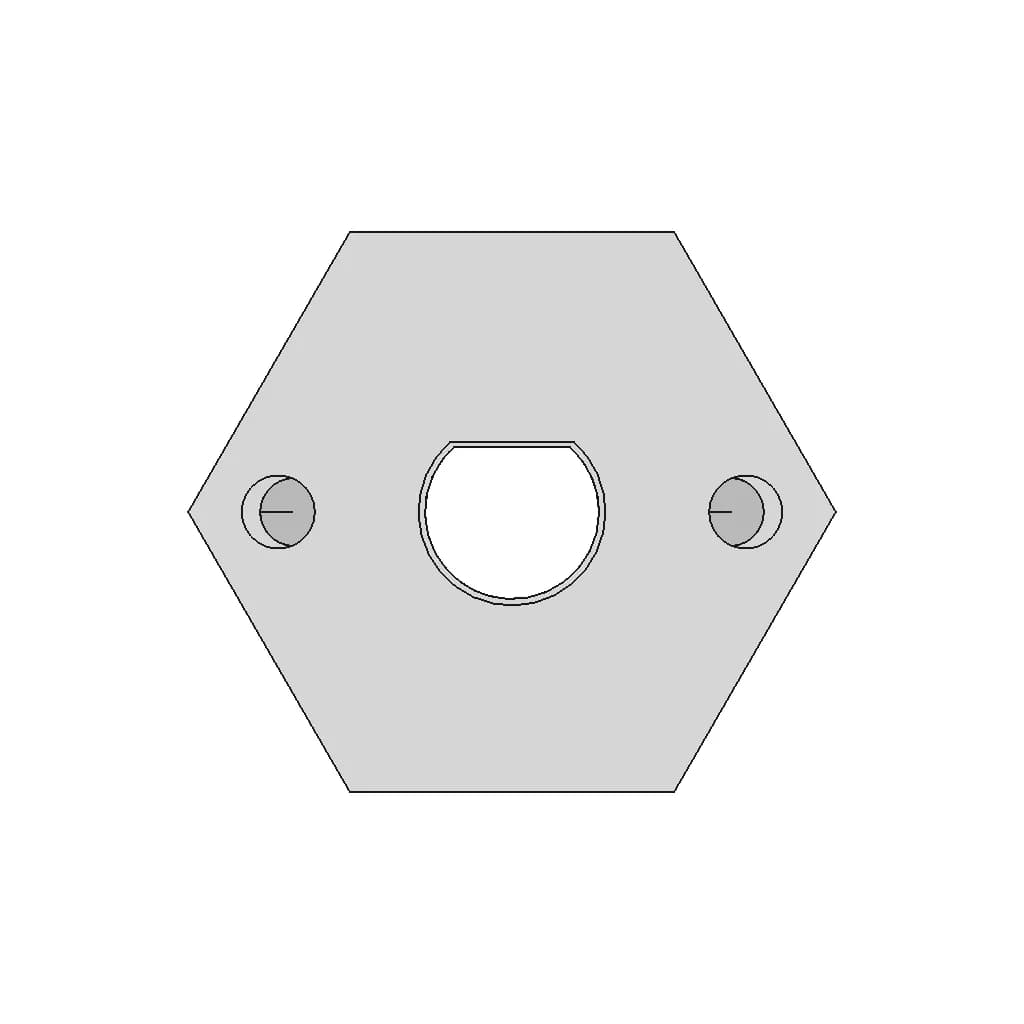 Hex Wheel Hub For 4Mm D Shaft | High-Quality CAD Model_0_0_degree_snapshot