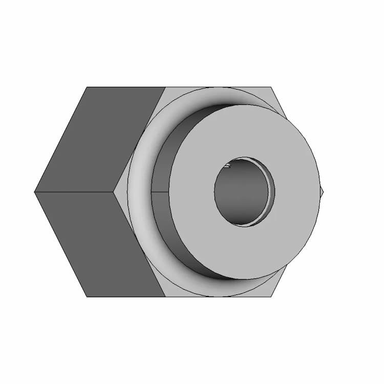 Hex Wheel Hub For 4Mm D Shaft | High-Quality CAD Model