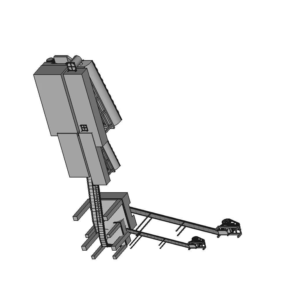 Particle Refining System | Shredder, Masher, Washer, And Collector Line | High-Quality CAD Model_60_30_degree_snapshot