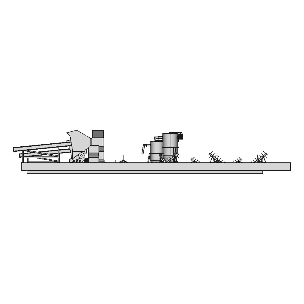 Plastic Waste Recycling System | Shredder, Masher, Washer, And Collector Line - Downloadable CAD Representation_0_270_degree_snapshot