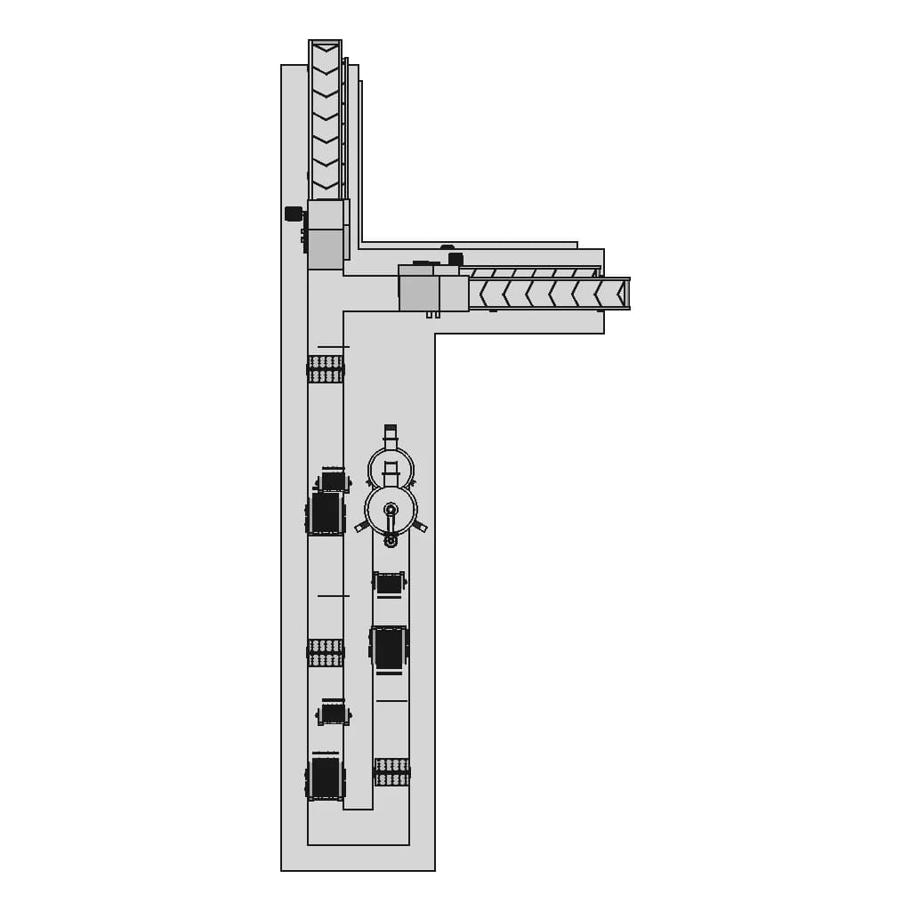 Plastic Waste Recycling System | Shredder, Masher, Washer, And Collector Line - Downloadable CAD Representation_270_0_degree_snapshot