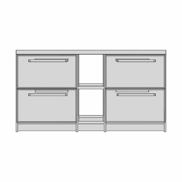 Arquivo De Madeira Mdf Para Pastas Suspensa Com 4 Gavetas - Standard Mechanical Component