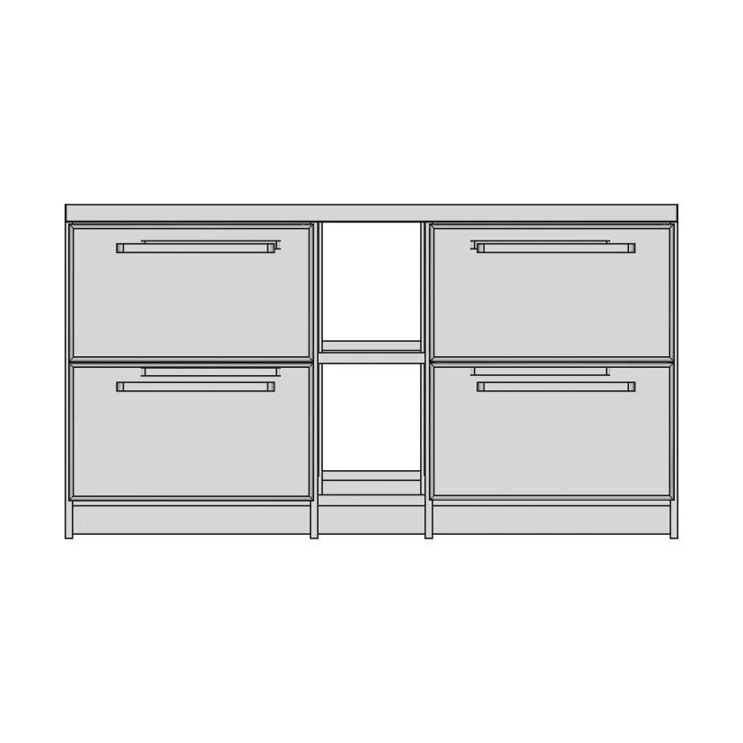 Arquivo De Madeira Mdf Para Pastas Suspensa Com 4 Gavetas - Standard Mechanical Component