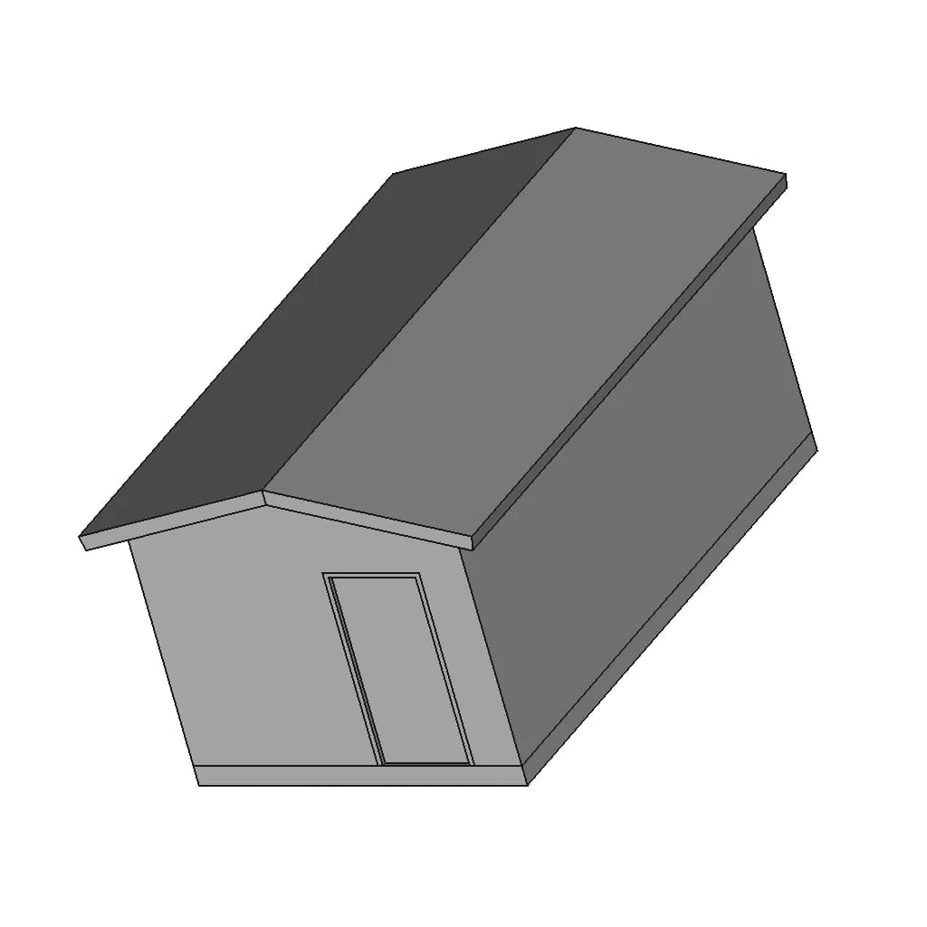 Wooden Telcoshelter With Ecopol Tower - Downloadable CAD Representation_60_30_degree_snapshot