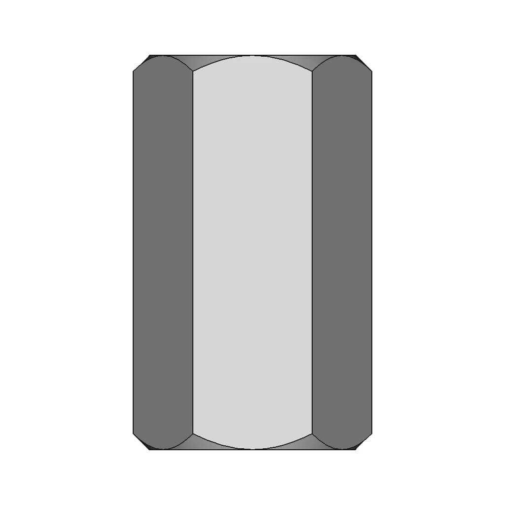 Din 6334 Hexagon Coupling Nut 3Xd | 3D Engineering Design File_0_90_degree_snapshot