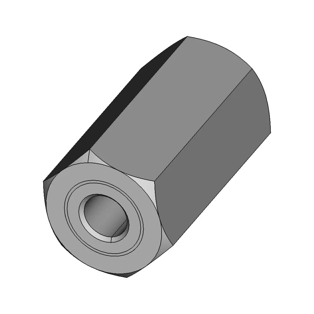 Din 6334 Hexagon Coupling Nut 3Xd | 3D Engineering Design File_60_30_degree_snapshot