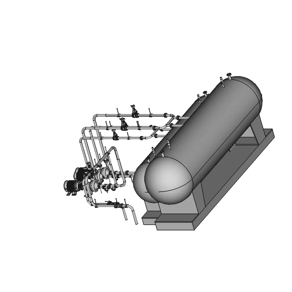 Water Tank Pumping System - Downloadable CAD Representation_60_30_degree_snapshot