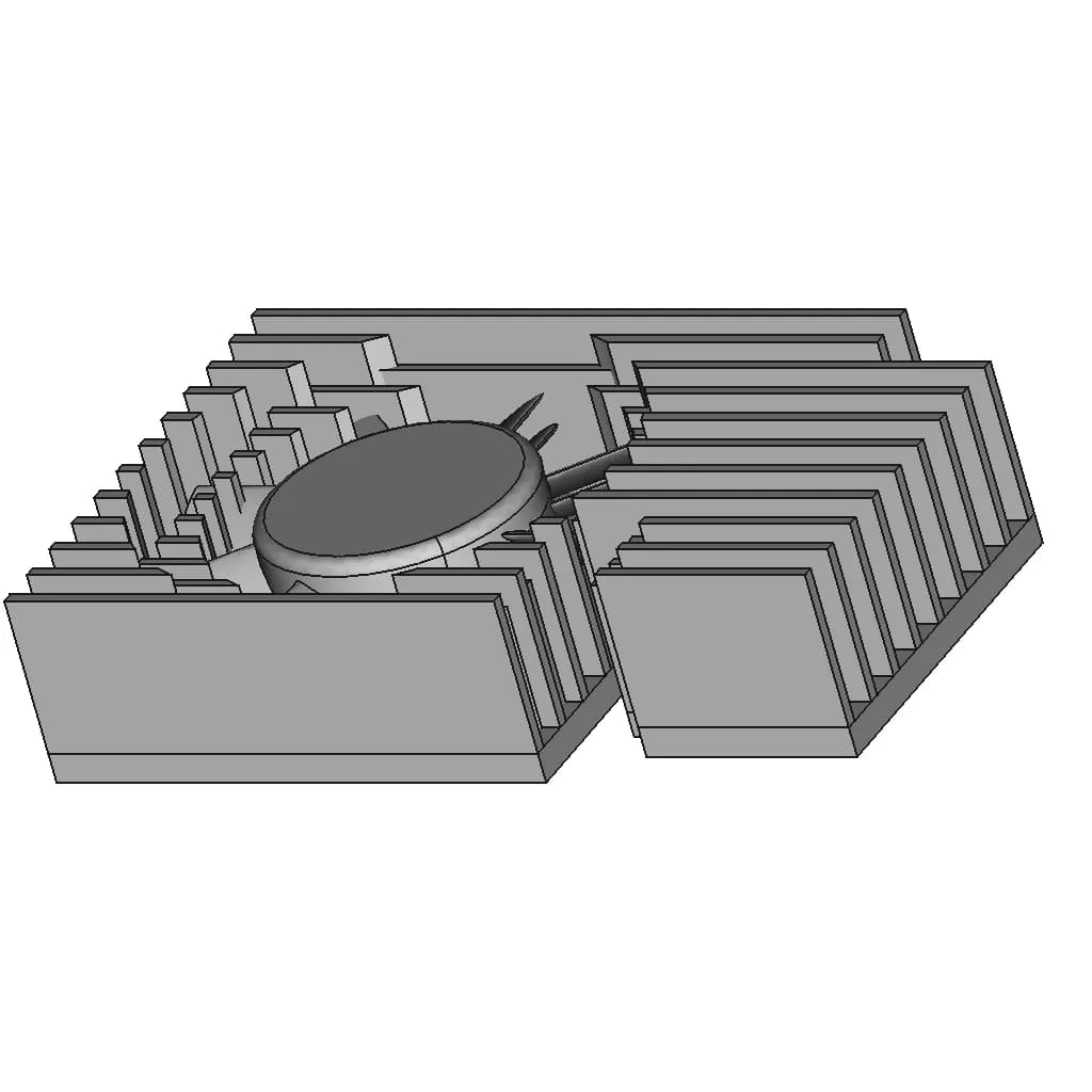 Geeekpi Cooler Kit Raspi 3 4 - Downloadable CAD Representation_60_30_degree_snapshot