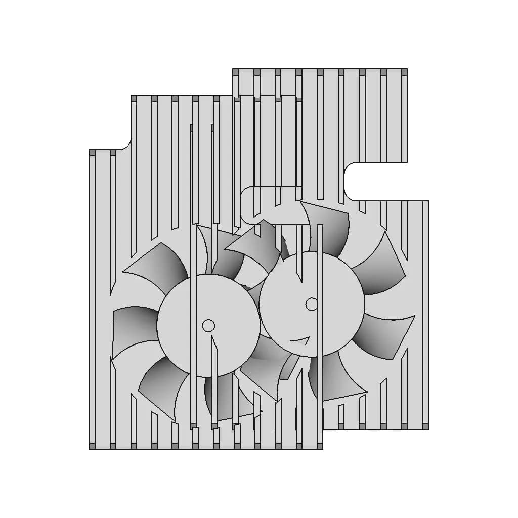 Raspberry Pi 4B Heatsink (Radiator Cooling Fan) | 3D Engineering Design File_0_270_degree_snapshot