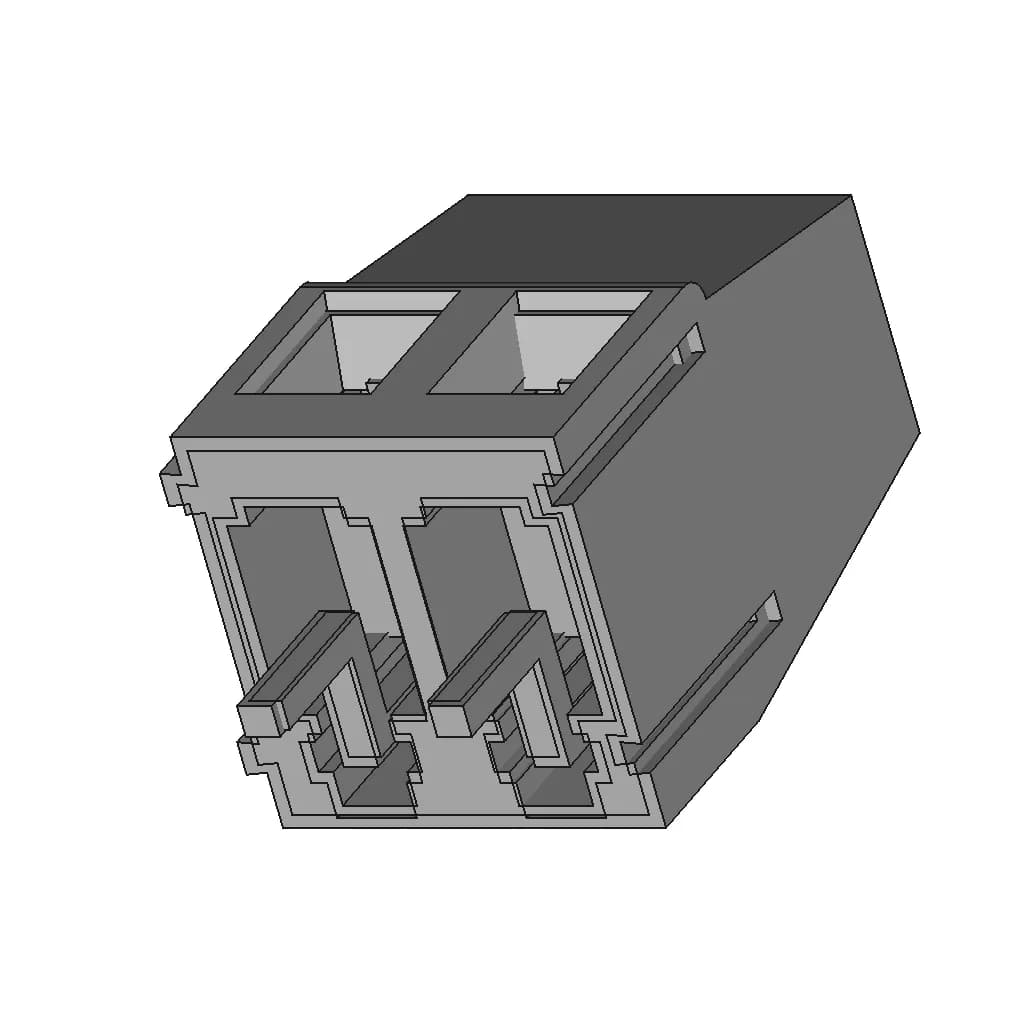 Bloque De Terminales 2P Rojo | 3D Engineering Design File_60_30_degree_snapshot
