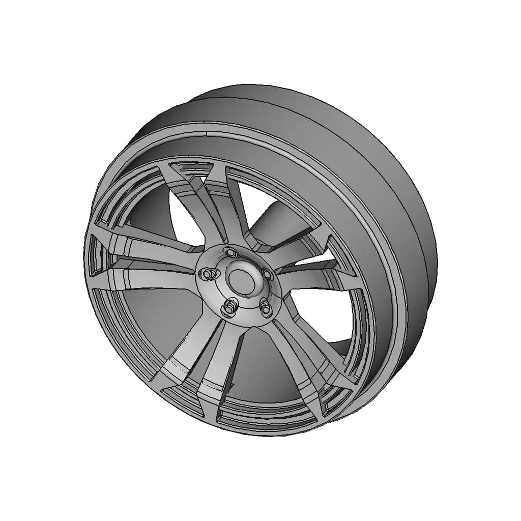 1/25 Scale Model Wheel - Downloadable CAD Representation_60_30_degree_snapshot