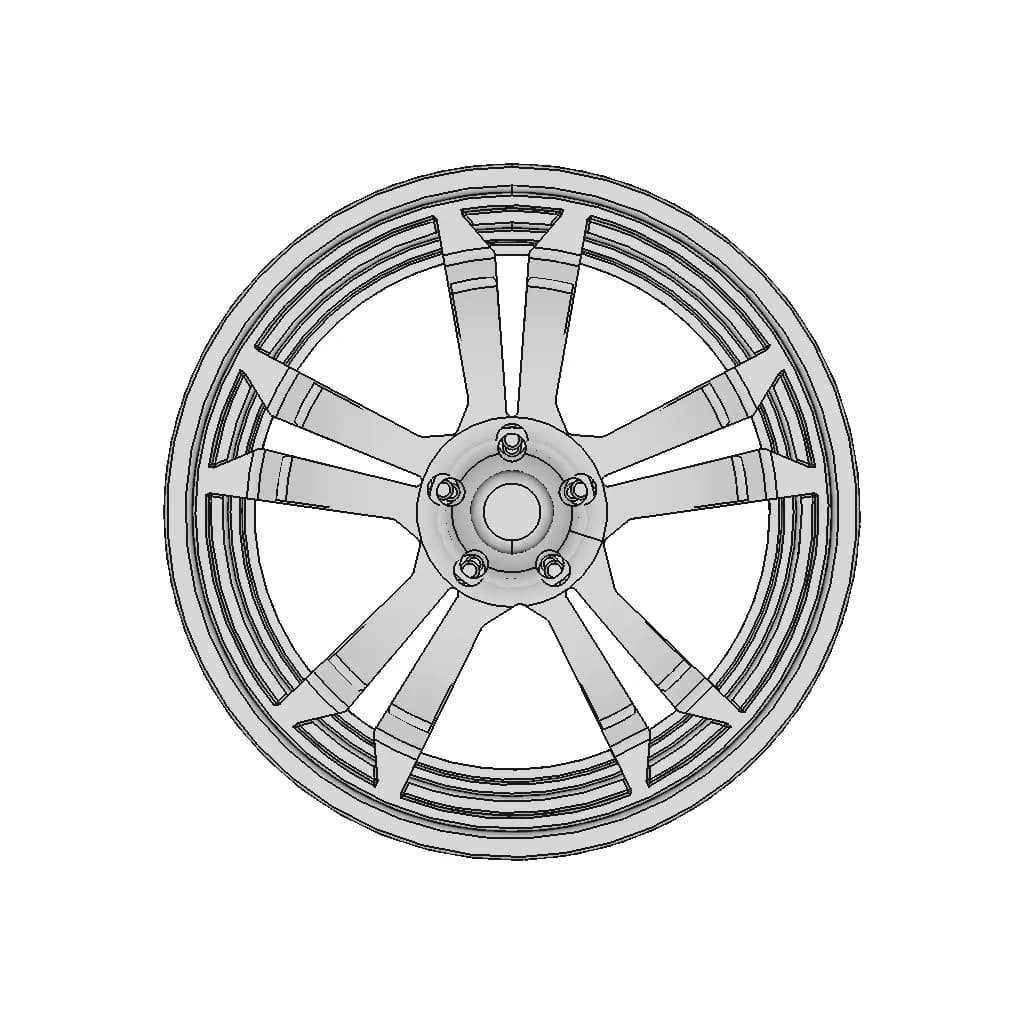 1/25 Scale Model Wheel - Downloadable CAD Representation_90_0_degree_snapshot