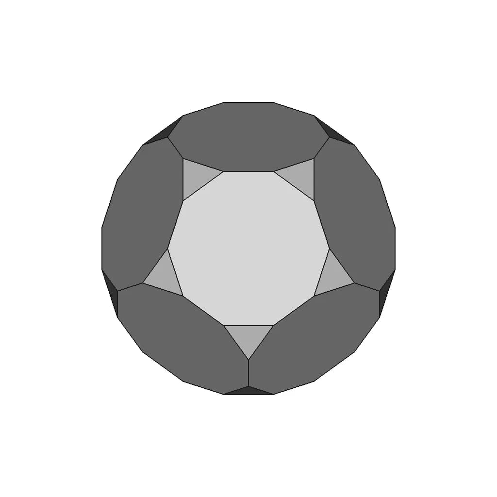 Augmented Truncated Dodecahedron - Standard Mechanical Component_90_0_degree_snapshot
