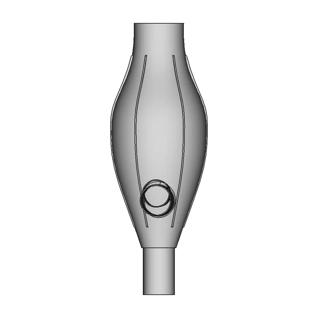 Counter Flow Ovoid Shaped Gyroid Lattice Cryogenic Recuperator | 3D Engineering Design File_0_0_degree_snapshot