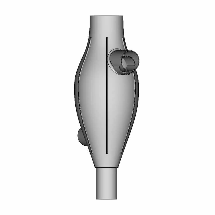 Counter Flow Ovoid Shaped Gyroid Lattice Cryogenic Recuperator | 3D Engineering Design File