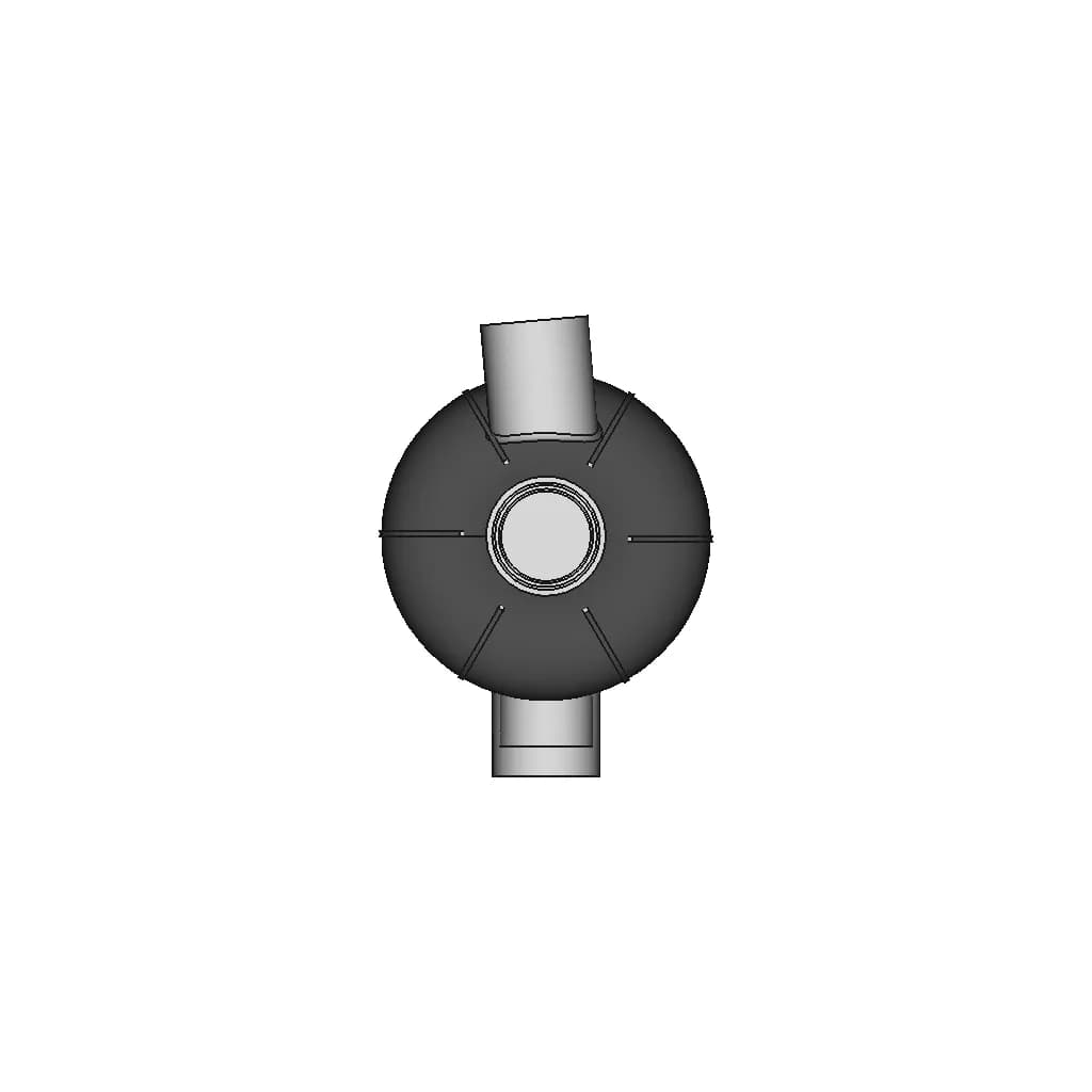 Counter Flow Ovoid Shaped Gyroid Lattice Cryogenic Recuperator | 3D Engineering Design File_90_0_degree_snapshot