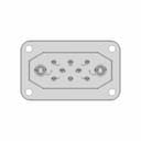 Hy2+8Y Multi Connector Panel Mount 30A/5A 500Vdc - Standard Mechanical Component_270_0_degree_snapshot