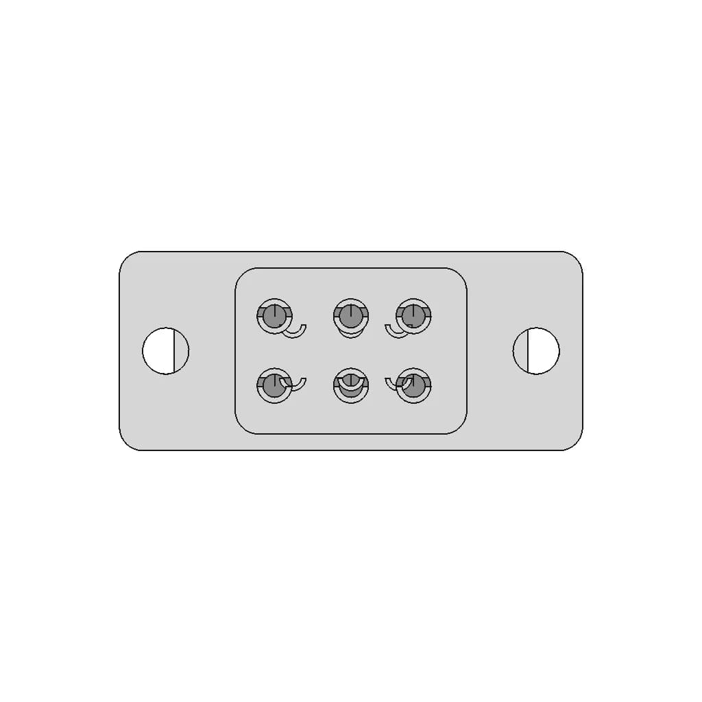 Jy6P 6 Pin Multi Connector Panel Mount 5A 500Vdc - Standard Mechanical Component_270_0_degree_snapshot