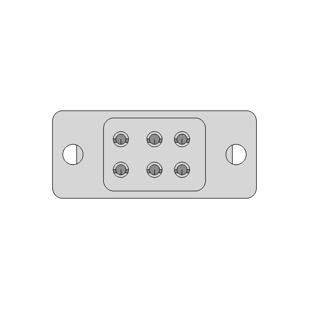 Jy6P 6 Pin Multi Connector Panel Mount 5A 500Vdc - Standard Mechanical Component_90_0_degree_snapshot