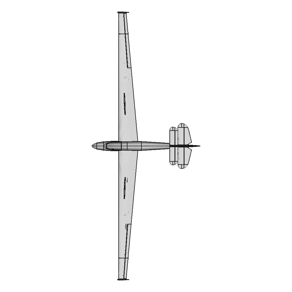 Rubik R-22S Június-18 1/3 Semiscale Rc Glider - Standard Mechanical Component_0_0_degree_snapshot
