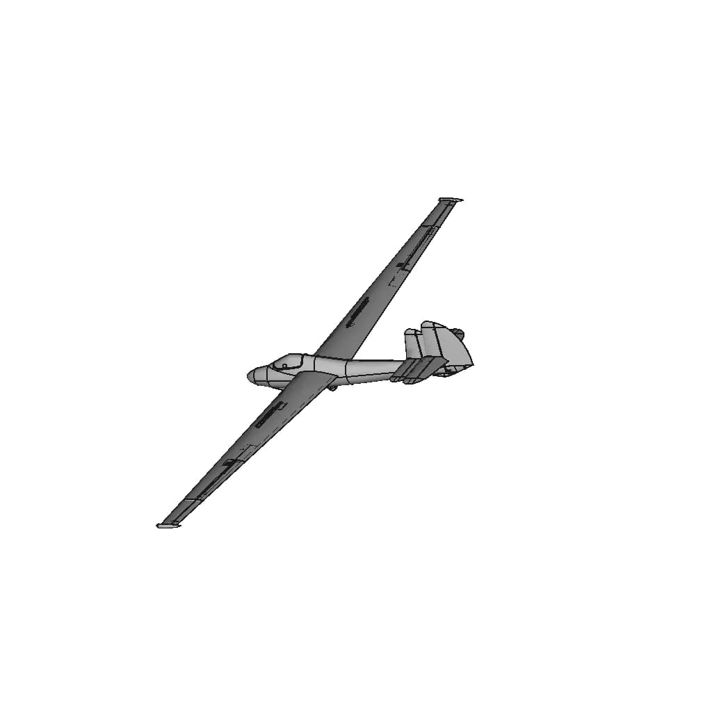 Rubik R-22S Június-18 1/3 Semiscale Rc Glider - Standard Mechanical Component_60_30_degree_snapshot