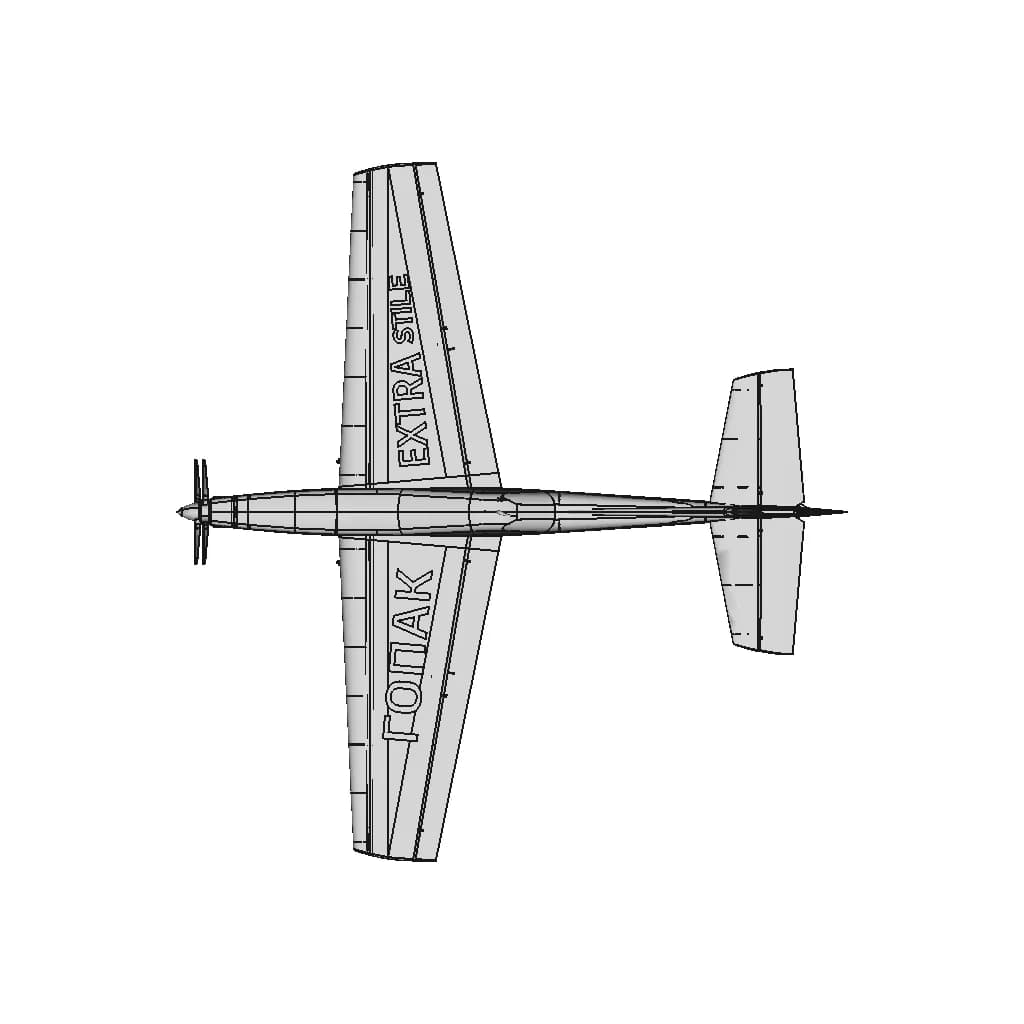 Radio-Controlled Model Of An Aerobatic Airplane In The Style Of Extra 300 - Downloadable CAD Representation_270_0_degree_snapshot