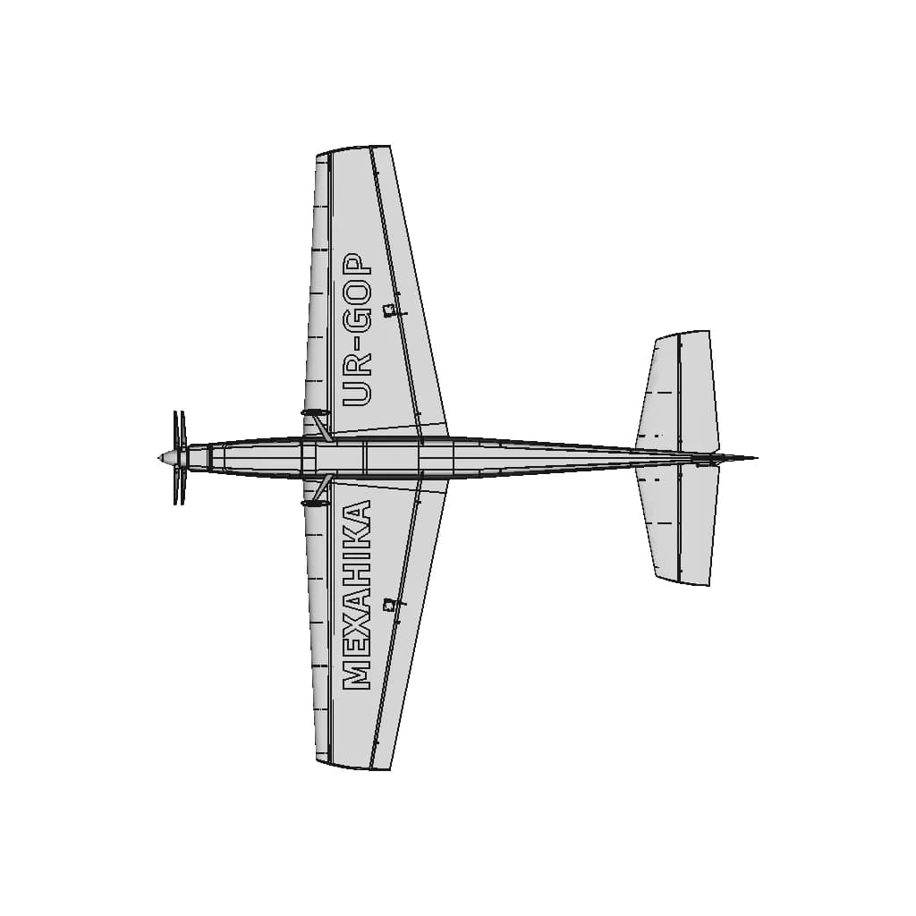 Radio-Controlled Model Of An Aerobatic Airplane In The Style Of Extra 300 - Downloadable CAD Representation_90_0_degree_snapshot