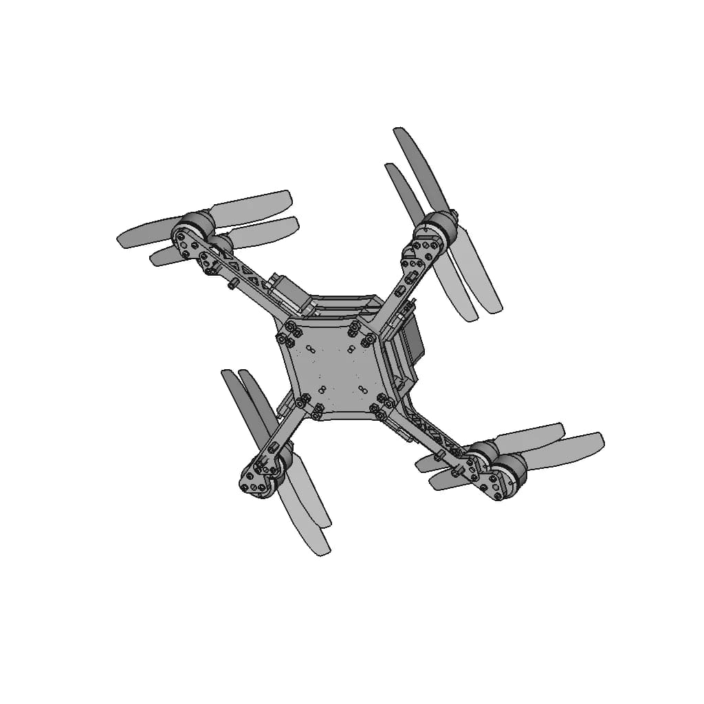 Quadcopter Drone Design - Standard Mechanical Component_60_30_degree_snapshot