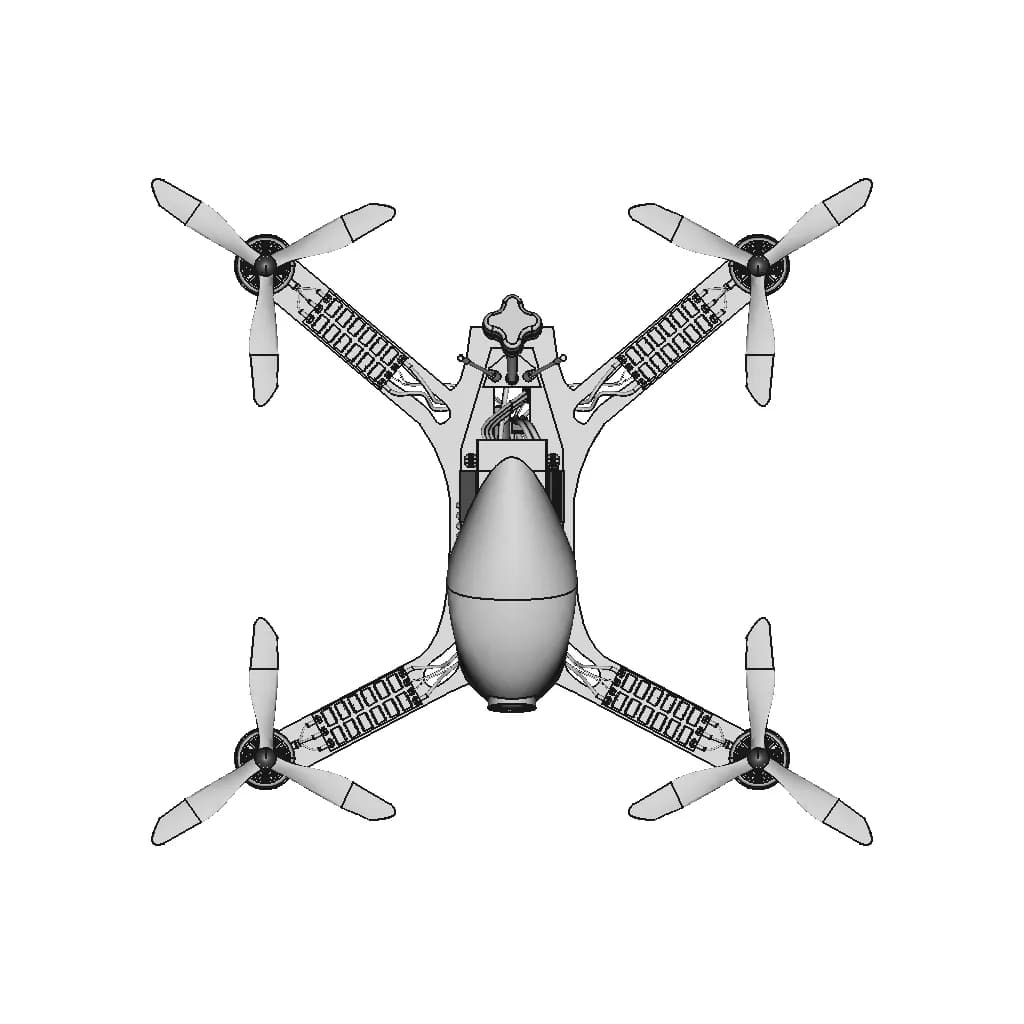 Fpv Drone (24Cm X 24Cm) | 3D Engineering Design File_0_0_degree_snapshot