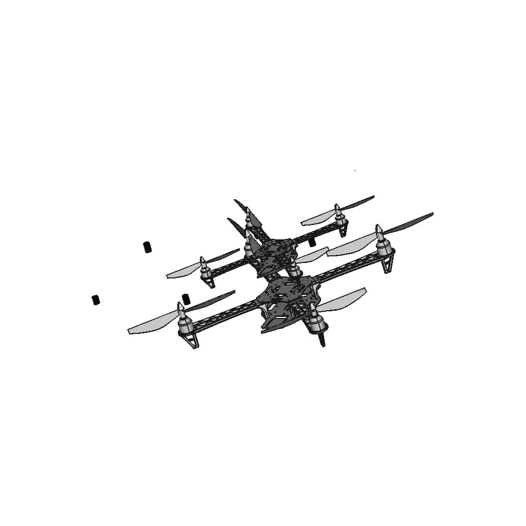 F450 Quadcopter Frame With Pixhawk 2.4.8 Flight Controller - Downloadable CAD Representation_60_30_degree_snapshot