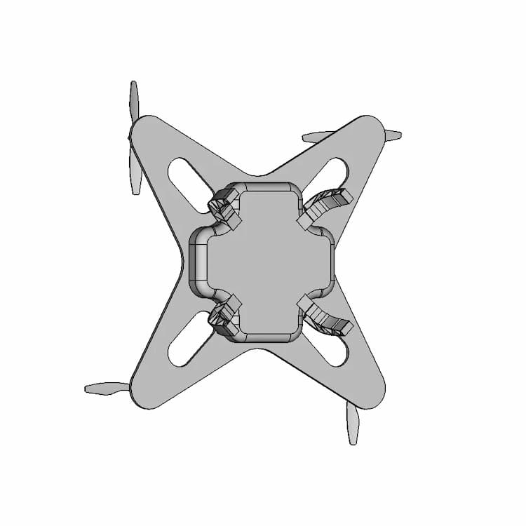 Quadcopter Drone Frame Design With Dome Enclosure | 3D Engineering Design File