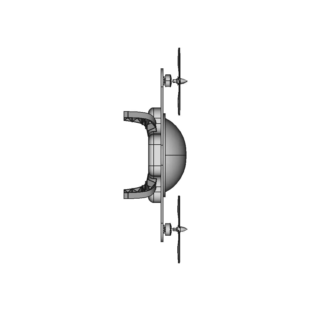 Quadcopter Drone Frame Design With Dome Enclosure | 3D Engineering Design File_0_270_degree_snapshot