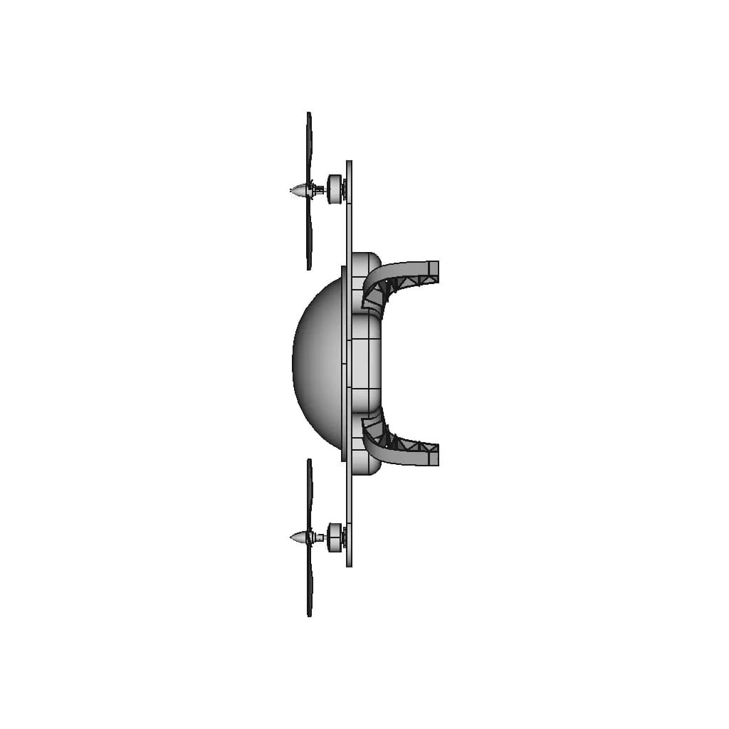 Quadcopter Drone Frame Design With Dome Enclosure | 3D Engineering Design File_0_90_degree_snapshot