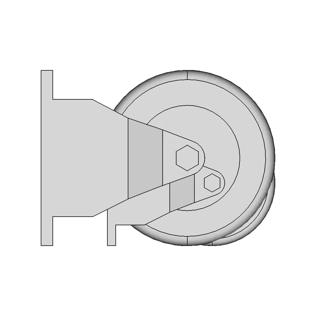 6"X2" Directional And Fix Wheel | High-Quality CAD Model_0_90_degree_snapshot