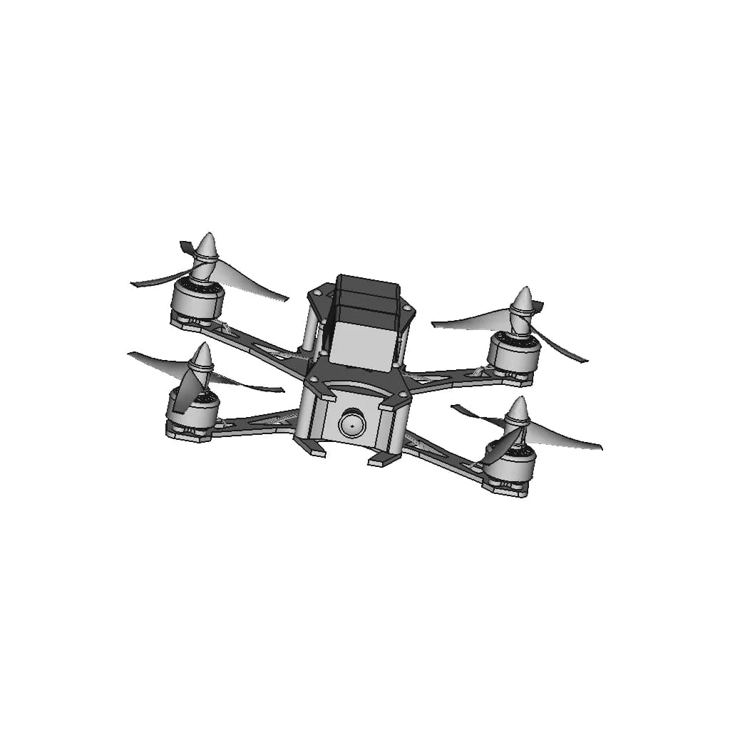 Drone (Fpv-Quadcopter) - Downloadable CAD Representation_90_0_degree_snapshot