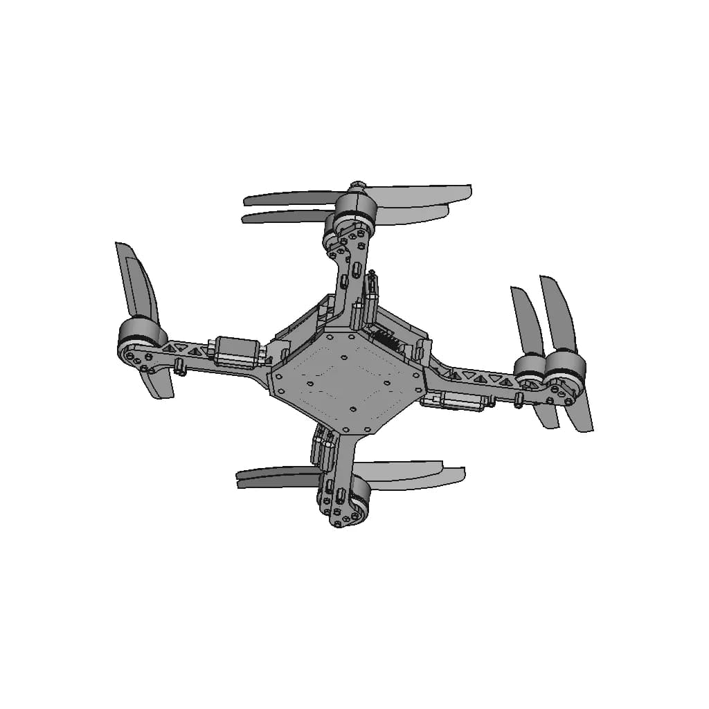 Quadcopter Drone Frame - Downloadable CAD Representation_0_0_degree_snapshot