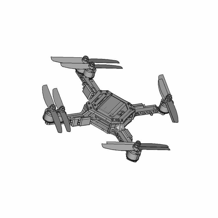 Quadcopter Drone Frame - Downloadable CAD Representation