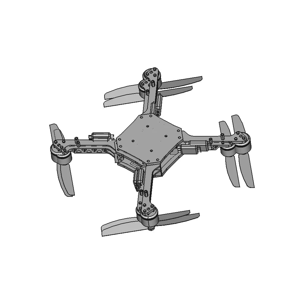 Quadcopter Drone Frame - Downloadable CAD Representation_90_0_degree_snapshot