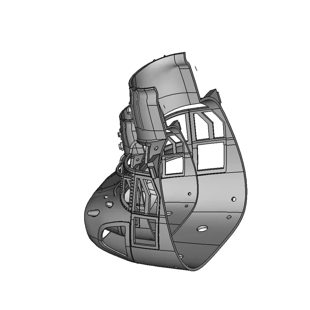3D Printed Chinook Mh - 47 Spec - Ops | High-Quality CAD Model_60_30_degree_snapshot