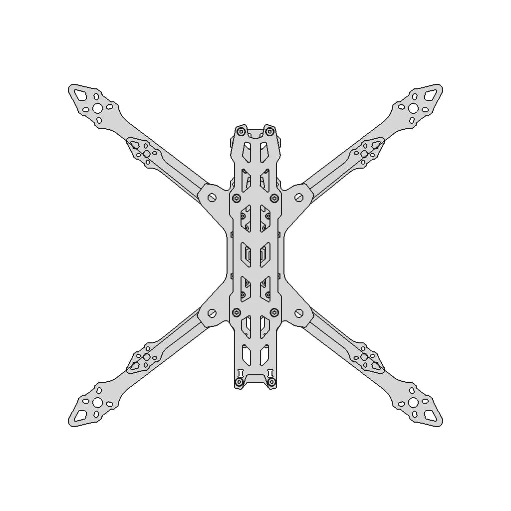Lx7 Folding 7In Fpv Frame - Downloadable CAD Representation_0_0_degree_snapshot