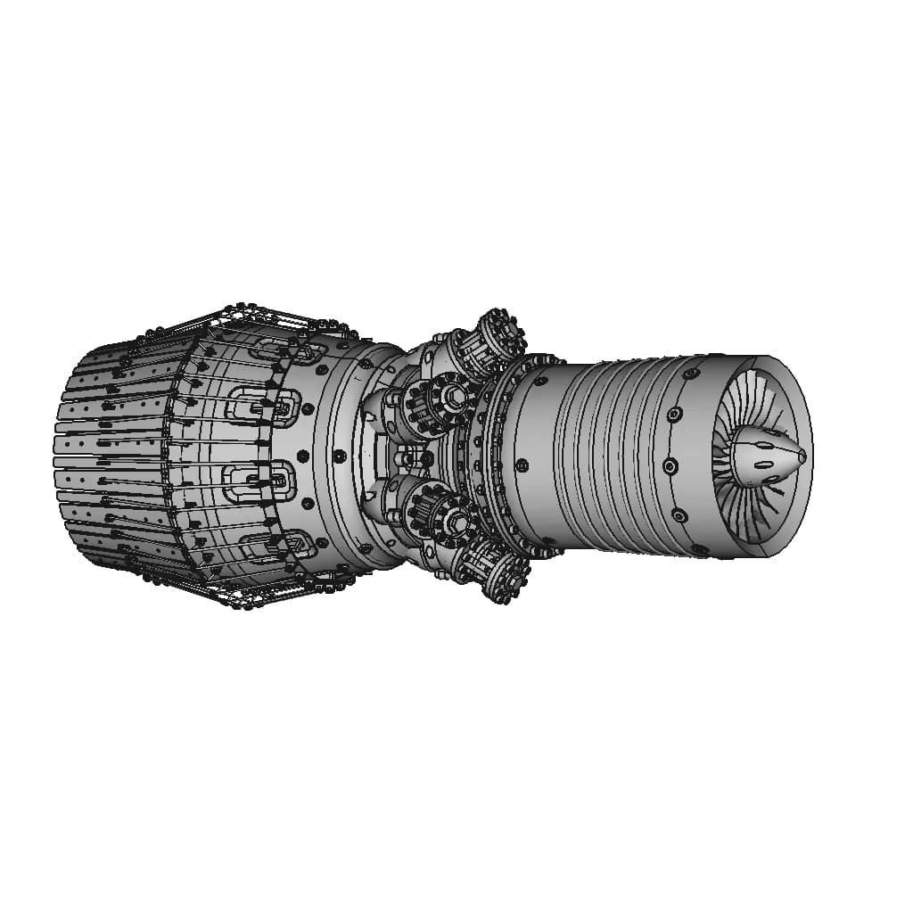 Jet Engine Assembly - Standard Mechanical Component_60_30_degree_snapshot