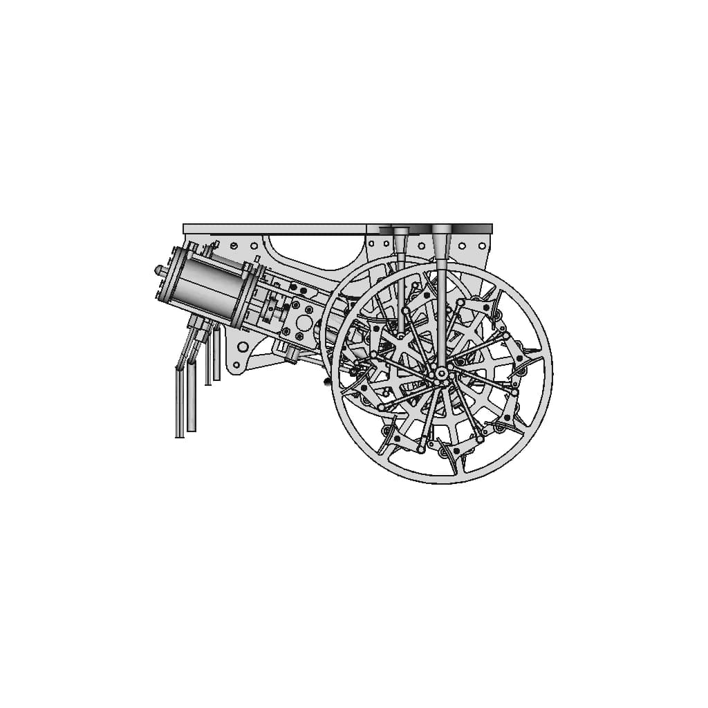 A 2X1 Cylinder Steam Engine With Reverser For A Paddle Steamer - Standard Mechanical Component_90_0_degree_snapshot