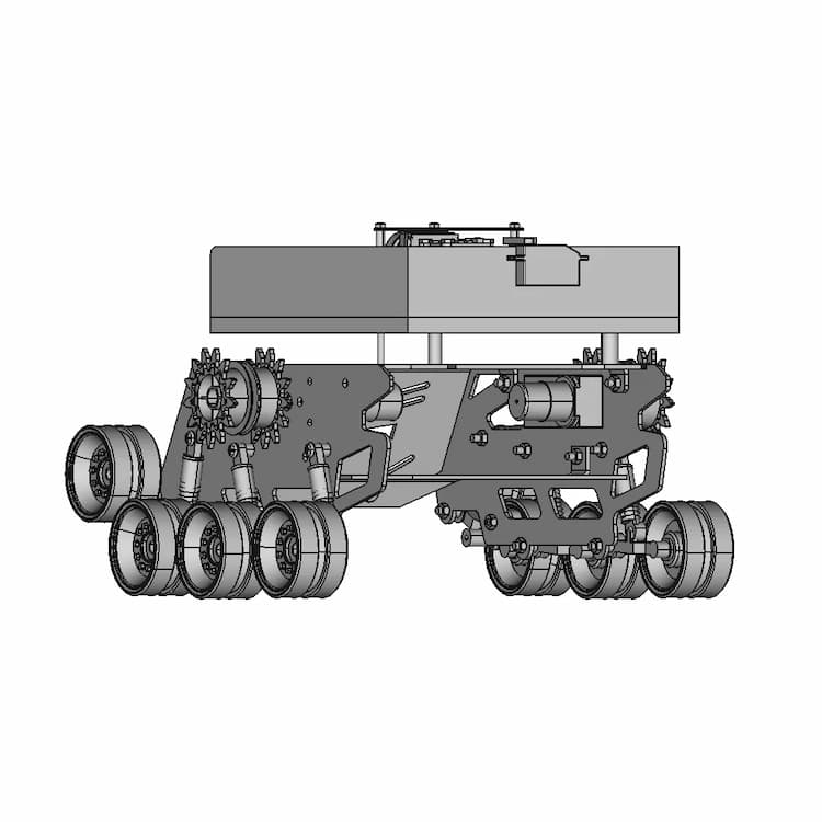 Tank With Attached Drone Quadcopter | High-Quality CAD Model