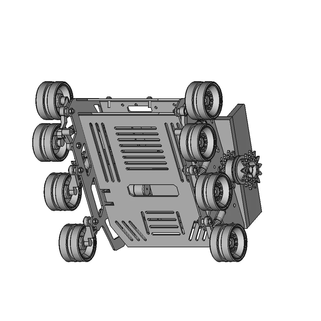 Tank With Attached Drone Quadcopter | High-Quality CAD Model_60_30_degree_snapshot