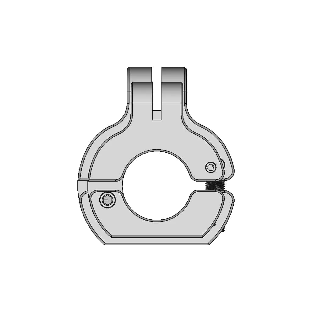 2" Round Tube Locking Clamp Attachment | High-Quality CAD Model_90_0_degree_snapshot
