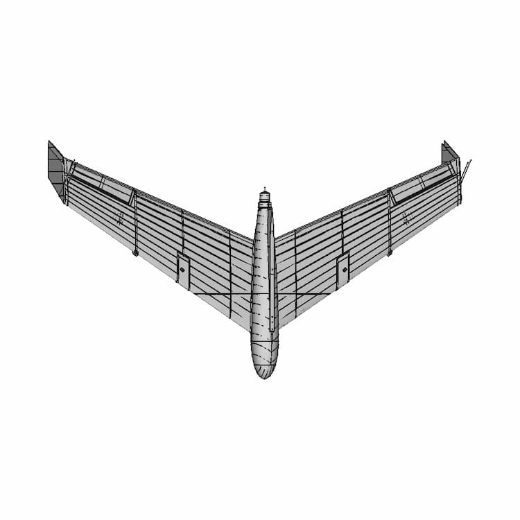 Le'S Falcon 3D Printed R/C Flying Wing, 48" W.S. 10-12-24 - Downloadable CAD Representation
