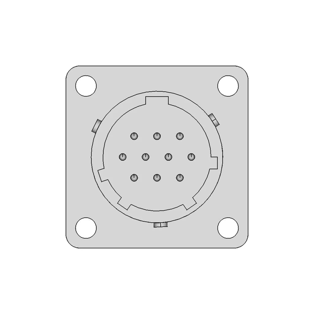 Vean 10 Pins Mil-Specs - Ab052100 12Jopnoo Abm1025 - Standard Mechanical Component_90_0_degree_snapshot