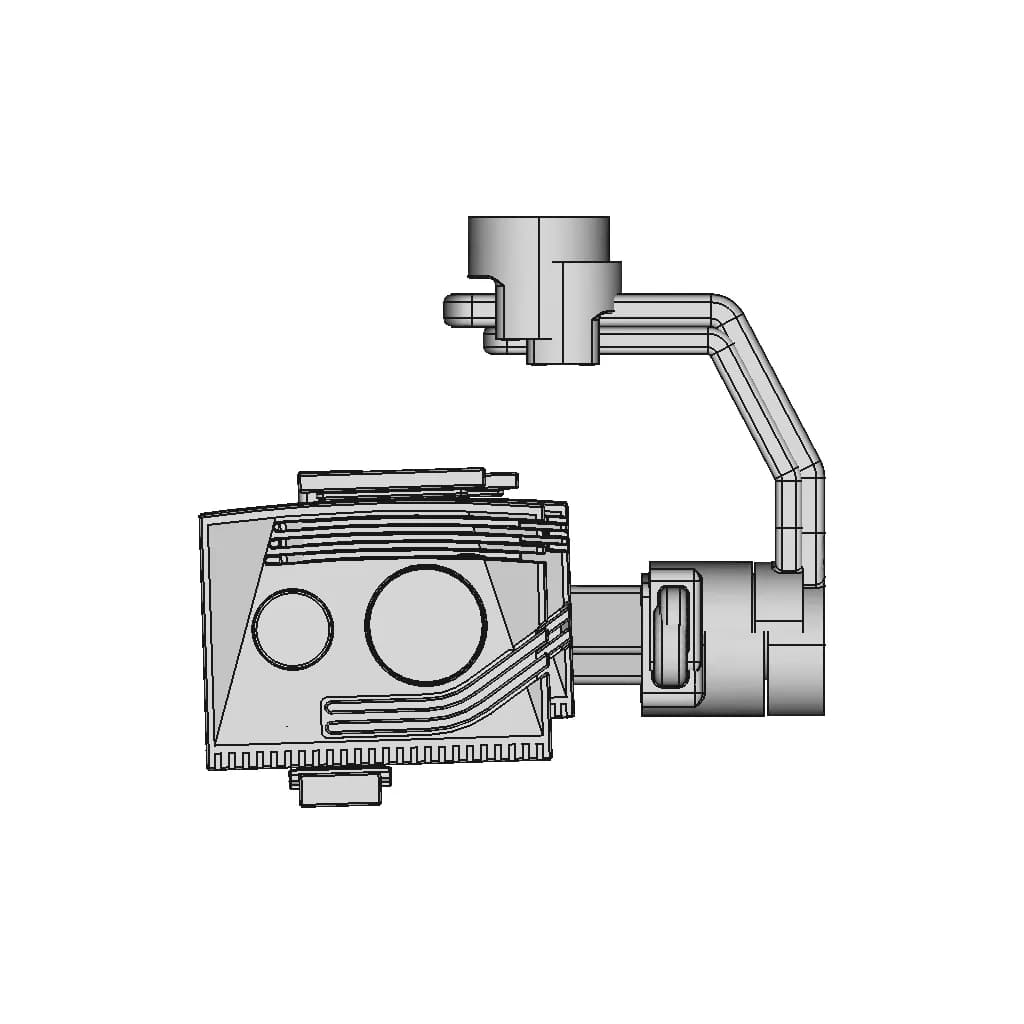 Thermal Camera Mounted On Gimbal | High-Quality CAD Model_0_0_degree_snapshot