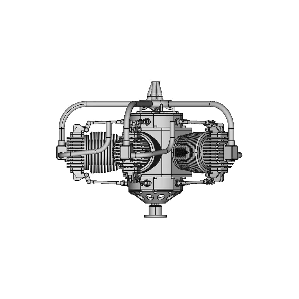 5 Cylinder Radial Steam Engine | 3D Engineering Design File_0_90_degree_snapshot
